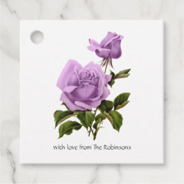 Etiquetas Para Lembrancinhas Rosa Pêssego e Floral Lilás Roxo