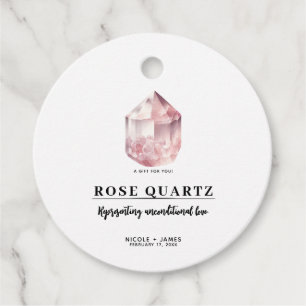 Etiquetas Para Lembrancinhas Rosa Quartzo de Amor Cristal Casamento