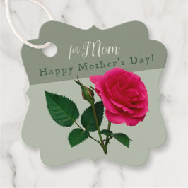 Etiquetas Para Lembrancinhas Rosa vermelha para o Dia de as mães Feliz Mãe CC11