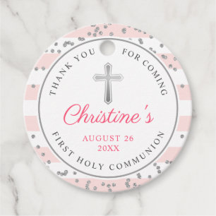 Etiquetas Para Lembrancinhas Rosas claro de Gardoura Silver Stripes Primeira Co