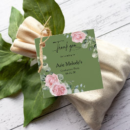 Etiquetas Para Lembrancinhas Rosas Cor-de-Rosa Modernas Script Formatura