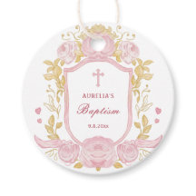 Rosas De Aquarelas Crest Baptism