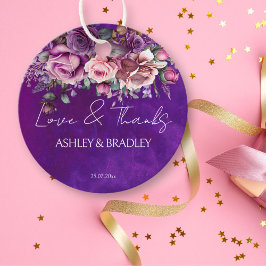 Etiquetas Para Lembrancinhas Rosas de vintagem rosa púrpura obrigado de casamen