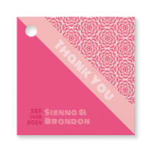 Rosas Geométricos Marca de Favor do Casamento Verm