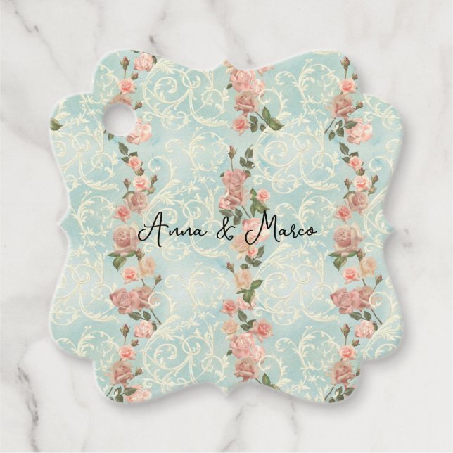 Etiquetas Para Lembrancinhas rosas inglesas delicadas (Frente)