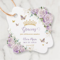 Rosas Lilases Roxos Quinceanera Floral 15 Bilíngue