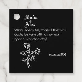 Etiquetas Para Lembrancinhas Rosas negros da tipografia gótica