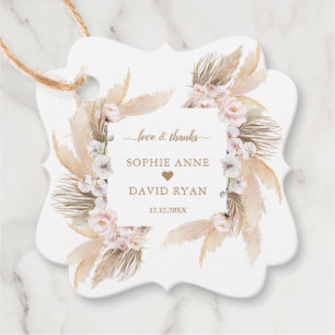 Etiquetas Para Lembrancinhas Rosas Pampas Grass Casamento da Orquídea Branca B