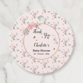 Etiquetas Para Lembrancinhas Rosas rosa elegantes com Chá de fraldas de borbole