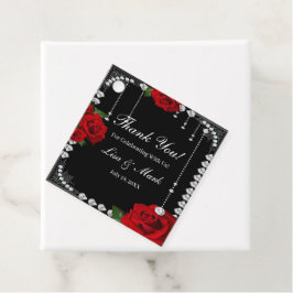 Etiquetas Para Lembrancinhas Rosas vermelhas Românticas E Ouros