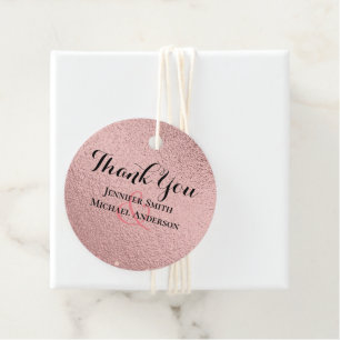 Etiquetas Para Lembrancinhas RoseGold Glitter Glitter Foil Parecem um ORÇAMENT