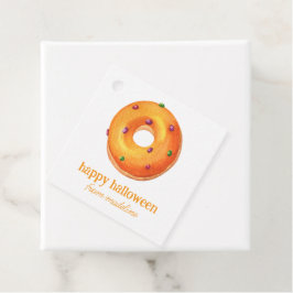 Etiquetas Para Lembrancinhas Rosquinha Laranja do Halloween