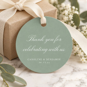 Etiquetas Para Lembrancinhas Roteiro de Agradecimento de Casamento em Verde Sál