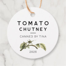 Rótulo de Chutney de Tomate com folha de tomate em