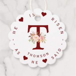 Etiquetas Para Lembrancinhas Rótulo de Endereço do Monograma Floral de Blush de