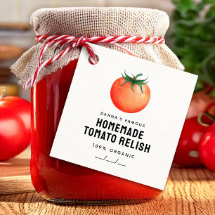 Etiquetas Para Lembrancinhas Rótulo de Molho de Tomate com tomate vermelho para