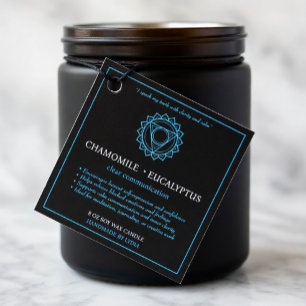 Etiquetas Para Lembrancinhas Rótulo de Vela do Chakra da Garganta Vishuddha