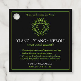 Etiquetas Para Lembrancinhas Rótulo de Vela do Chakra do Coração Anahata