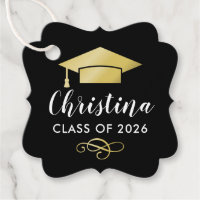 Rótulo Moderno de Graduação Dourado Preto Turma de