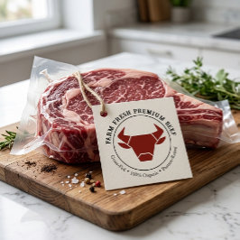 Etiquetas Para Lembrancinhas Rótulo Personalizado de Carne Premium Fresca da Fa