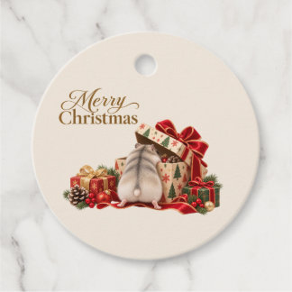 Etiquetas Para Lembrancinhas Round Christmas Hamster Gift Tag