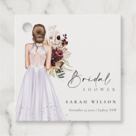 Etiquetas Para Lembrancinhas Roupa de Noiva Lilás Boho Elegante Chá de Panela