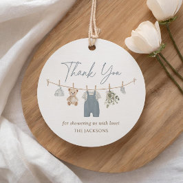 Etiquetas Para Lembrancinhas Roupas de Bebê Menino Boho Azul Chá de Bebê