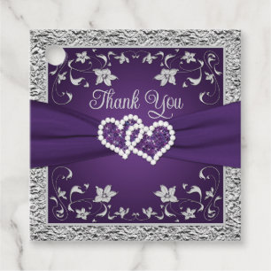 Etiquetas Para Lembrancinhas Roxo, Cinza Amor Corações Casamento Marca Favor 2