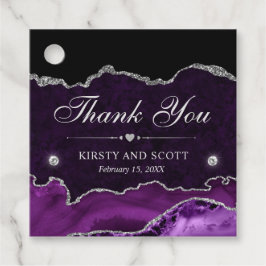 Etiquetas Para Lembrancinhas Roxo e Prata Glitter Mármore Ágata Casamento