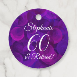 Etiquetas Para Lembrancinhas Roxo Elegante 60 e aposentadoria