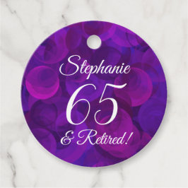 Etiquetas Para Lembrancinhas Roxo Elegante 65 e aposentadoria