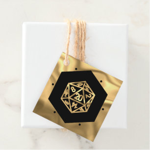 Etiquetas Para Lembrancinhas RPG Dice   Tabletop de Fantasy Dourado PnP Gamer P