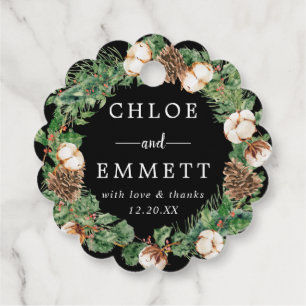 Etiquetas Para Lembrancinhas Rua Botânica Rustic Winter Wreath Wedding Tags Fa