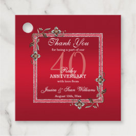 Etiquetas Para Lembrancinhas Ruby Red Gems & Glitter Ruby 40TH Wedding