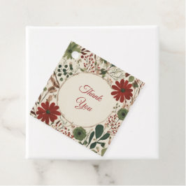 Etiquetas Para Lembrancinhas Russo Sage Green & Burgundy Red Floral outono