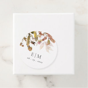 Etiquetas Para Lembrancinhas Rust Orange Fall Tree Deixa Casamento Monograma