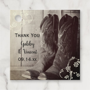 Etiquetas Para Lembrancinhas Rustic Cowboy Boots Western Floral Weding