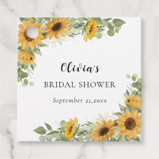 Etiquetas Para Lembrancinhas Rustic Elegant Sunflower Eucalyptus Bridal Shower 