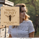 Etiquetas Para Lembrancinhas Rustic Farmhouse Kraft Honey Vintage Queen Bee<br><div class="desc">Personalize esta etiqueta de mel com o seu nome apiário, peso líquido e endereço. "Mel" impresso em uma elegante fonte metálica esculpida de ouro. Ilustração da Rainha da Vintage em um fundo kraft. A parte de trás do rótulo pode ser personalizada para explicar por que o seu mel é melhor...</div>