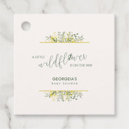 Etiquetas Para Lembrancinhas Rustic Golden Frame Wildflower on Way  Baby Shower