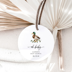 Etiquetas Para Lembrancinhas Rustic Oh Baby Mallard Duck Chá de fraldas