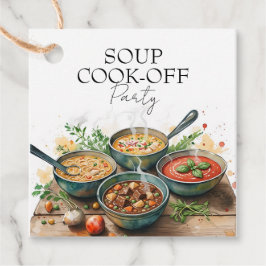 Etiquetas Para Lembrancinhas Rustic Soup Cook-Off Potluck Party Watercolor