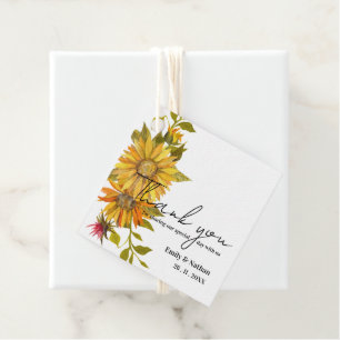 Etiquetas Para Lembrancinhas Rustic Sunflower Obrigado Mensagem Festa de casame