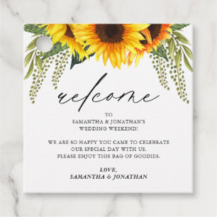 Etiquetas Para Lembrancinhas Rustic Sunflower Wedding Bem-Vindo Bag Favor Etiqu