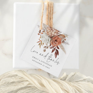 Etiquetas Para Lembrancinhas Rustic Terracotta Florals Amor Obrigados Casamento