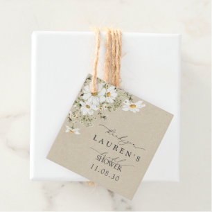 Etiquetas Para Lembrancinhas Rustic Watercolor Daisy Chá de panela Obrigado