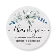 Rustic Watercolor floral chá de fraldas Obrigado