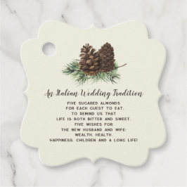 Etiquetas Para Lembrancinhas Rustic Watercolor Winter Forest Pine Cone Wedding