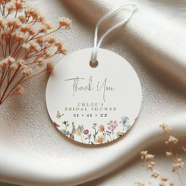 Etiquetas Para Lembrancinhas Rustic Wild Flowers Bridal Shower Thank You Circle