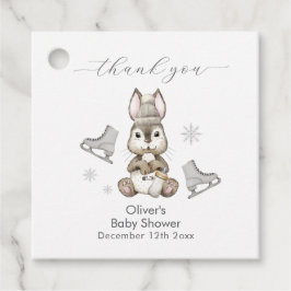 Etiquetas Para Lembrancinhas Rustic Winter Bunny Ice Skate Baby Shower